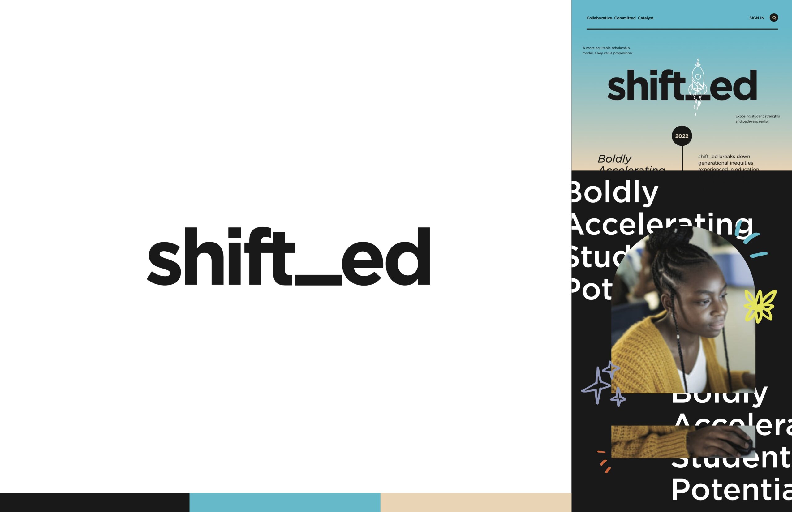 shift_ed logo and visual style tile